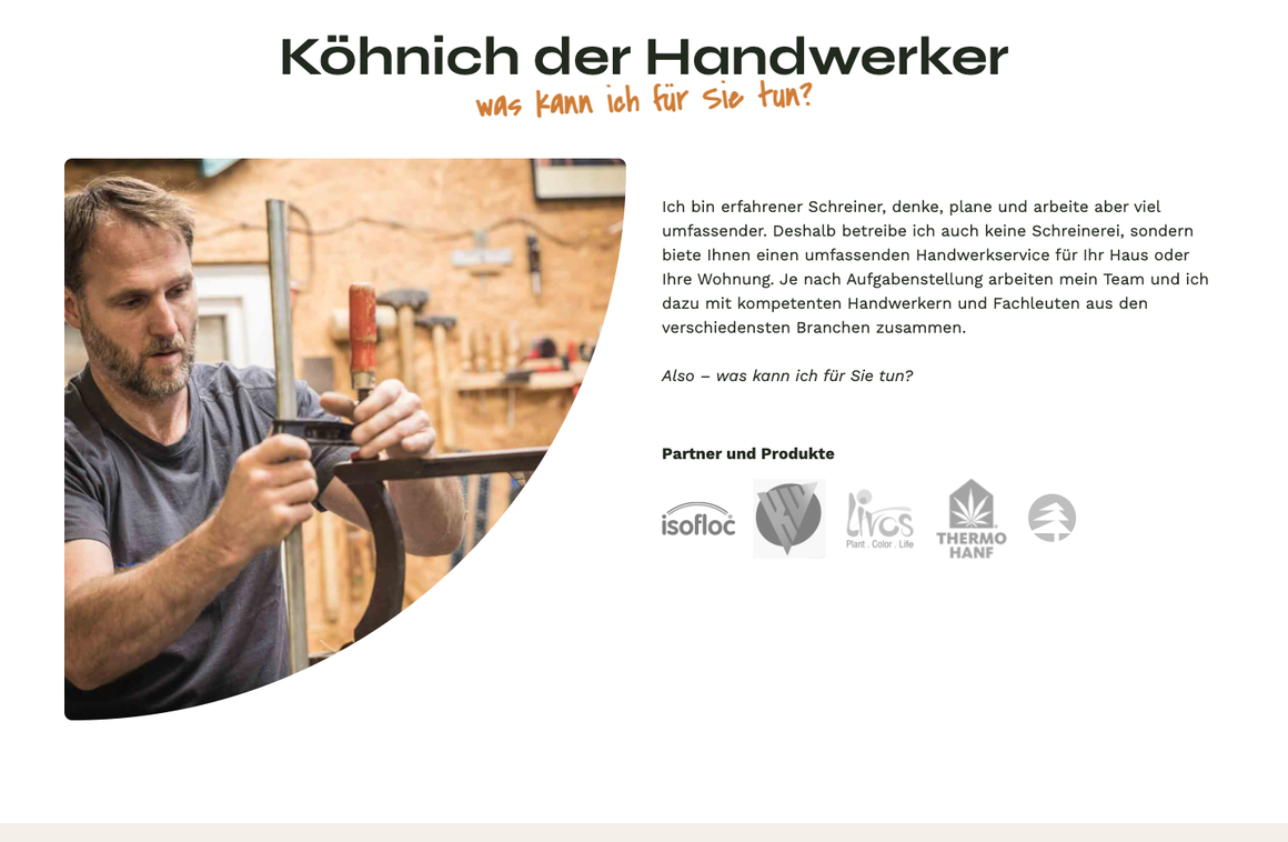 Köhnich Handwerkservice, Roman Köhn bei der Arbeit