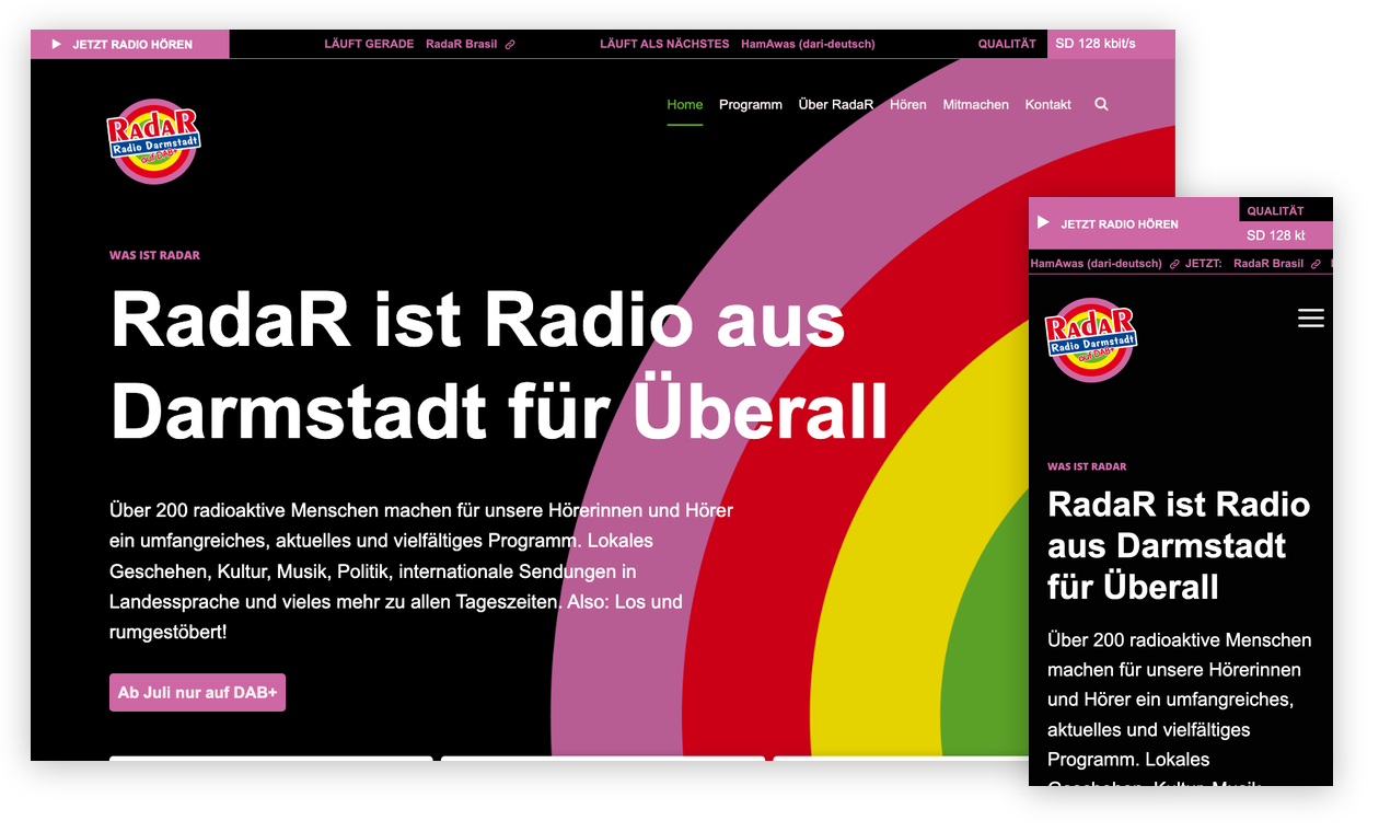 Radio Darmstadt: Website für das Lokalradio RadaR e.V.